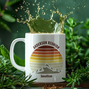 Mug Retro Mountain Sunset Cute Personnalisé