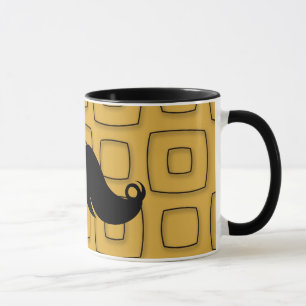 Mug Rétro moustache noire