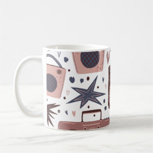 Mug Retro Music Motif Vintage sans couture.