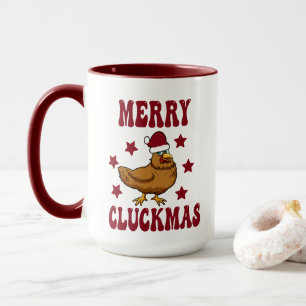 Mug Retro Noël Joyeux Cluckmas Drôle poulet