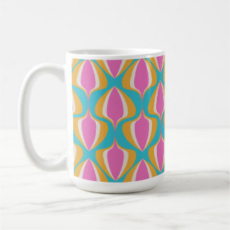 Mug Retro Ogee  Blue Orange Pink