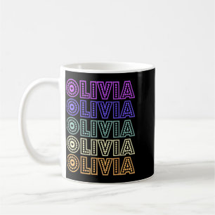 Mug Rétro Olivia Nom Personnalisé Amour Olivia Groovy