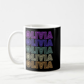 Mug Rétro Olivia Nom Personnalisé Amour Olivia Groovy