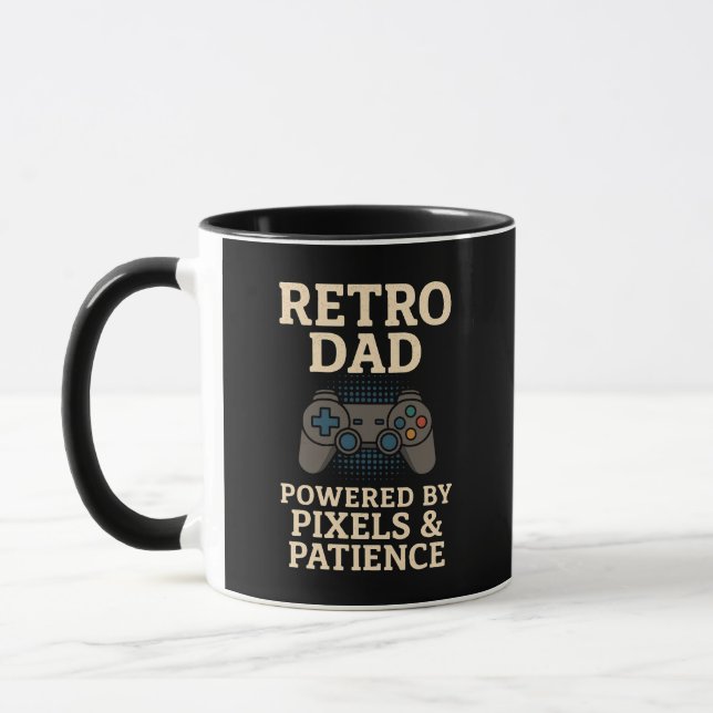 Mug Retro Papa Pixel Gamer Design (Gauche)
