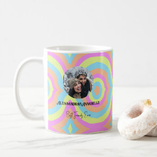 Mug Retro Pastel Rainbow Modèle photo meilleur ami