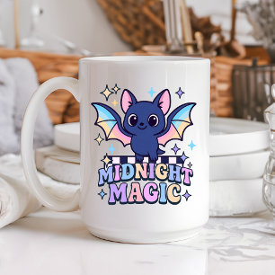 Mug Retro Pastelcore Cute Halloween Bat & Checkerboard