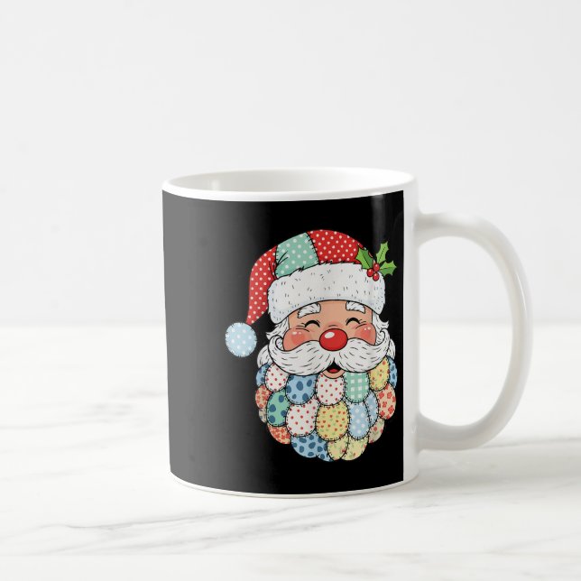 Mug Retro Patchwork Santa Claus Christmas Preppy Xmas  (Droite)