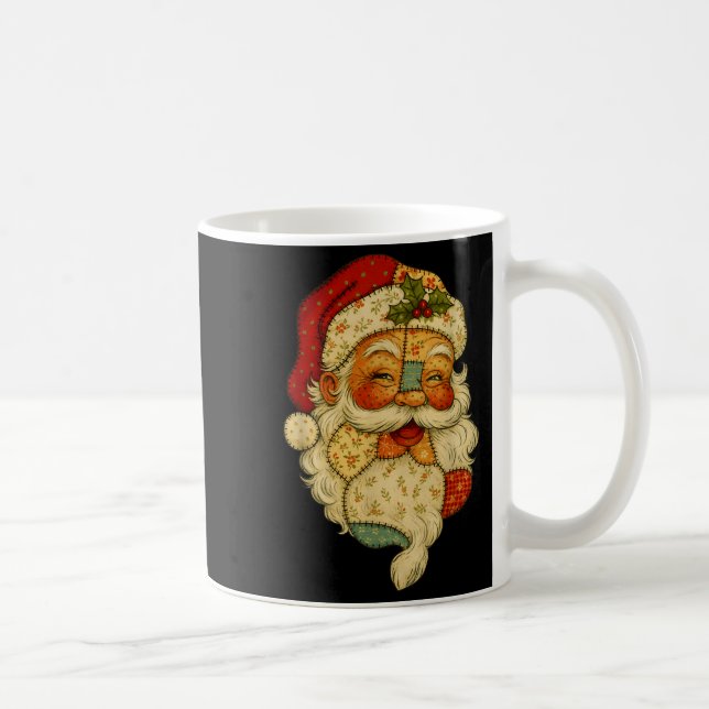 Mug Retro Patchwork Santa Claus Noël Preppy Joyeux Joy (Droite)