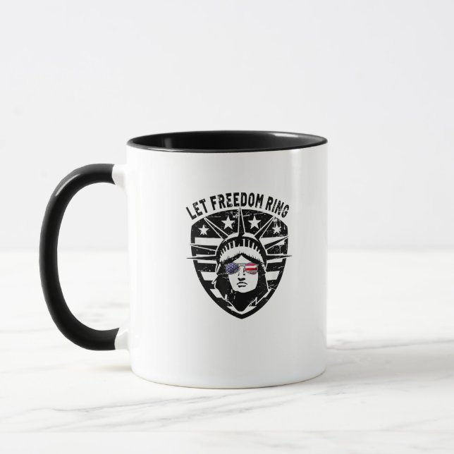 Mug Retro Patriotic Let Freedom Ring Juillet 4 (Gauche)