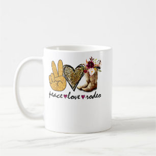 Mug Retro Peace Love Rodeo Cowboy Bottes Pays de l'Oue