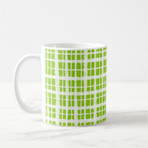 Mug Retro Peint En vichy Plaid Motif Lime Vert