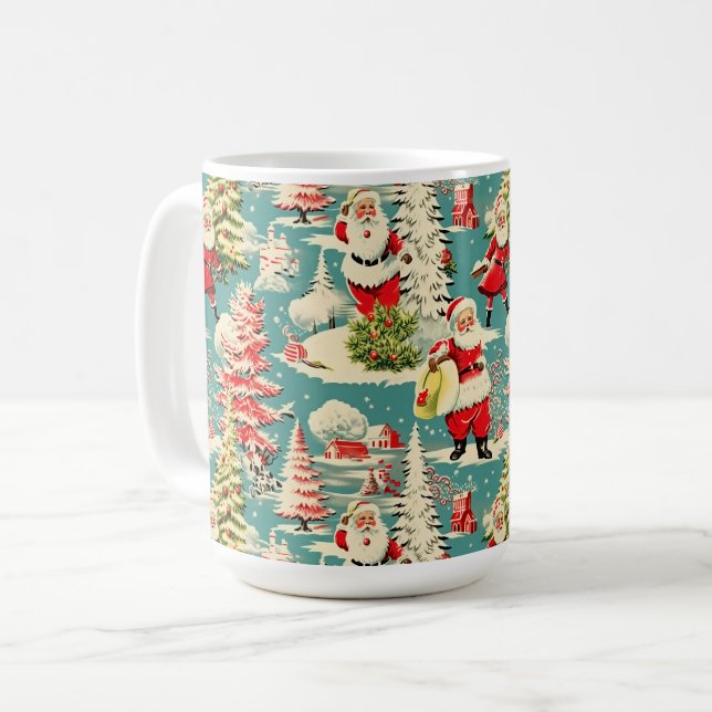 Mug Retro Père Noël Wonderland 2 (Devant gauche)