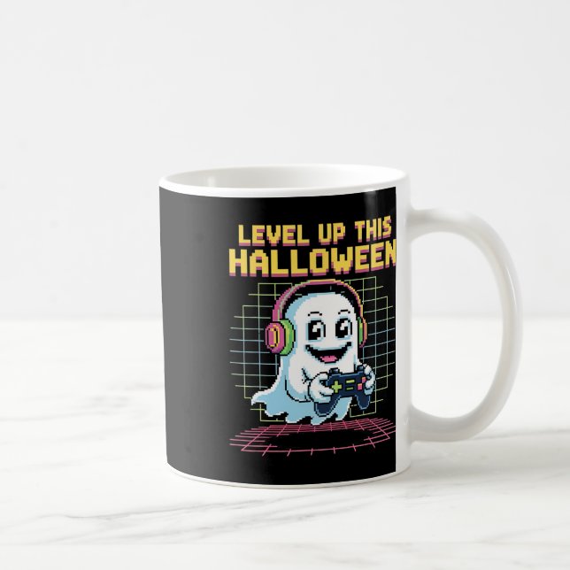 Mug Retro Pixel Ghost Gamer Halloween Cute Spooky Gami (Droite)