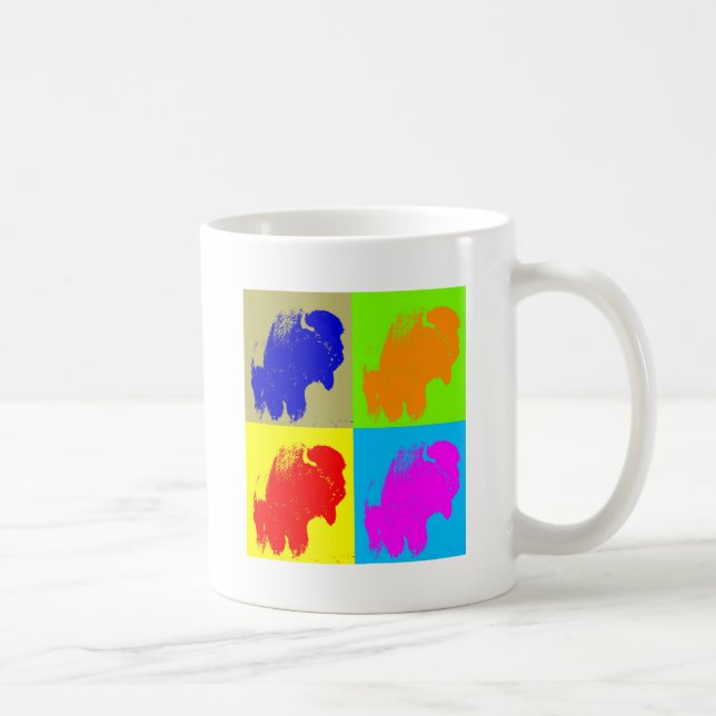Mug Retro Pop Art Bison Buffalo (Droite)