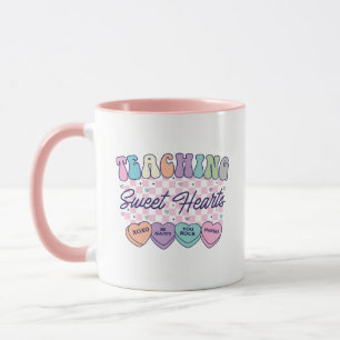 Mug Rétro pour Enseignant avec Cœurs Suaves pour l