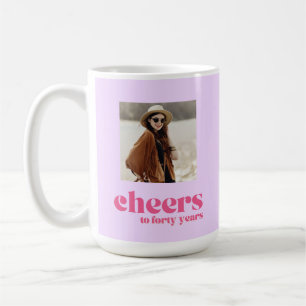 Mug Retro Purple & Pink, 40e anniversaire