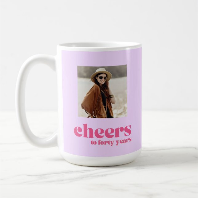 Mug Retro Purple & Pink, 40e anniversaire (Gauche)