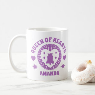 Mug Retro Purple Queen Of Hearts Personnalisé