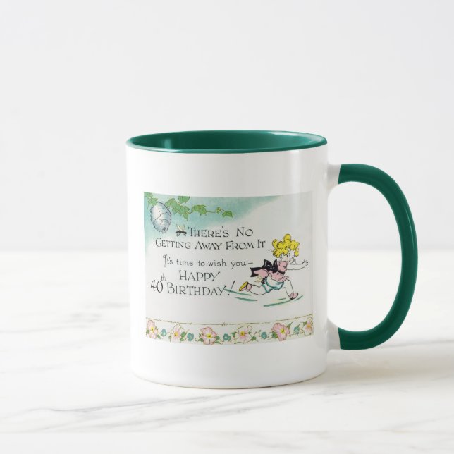 Mug Rétro quarantième anniversaire (Droite)
