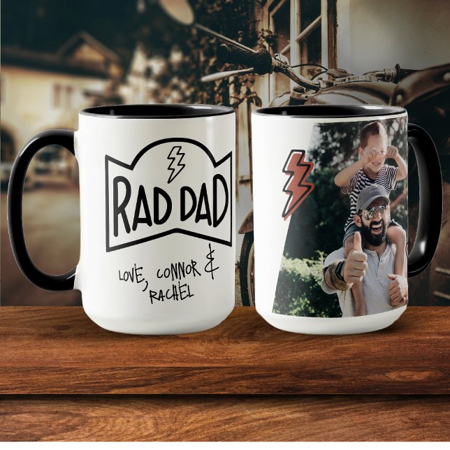 Mug Retro Rad Papa Cadeau De Enfants Photo Tendance St (Créateur téléchargé)