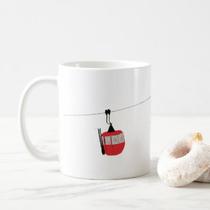 Mug Retro Red Ski Gondola Lift Personnalisé