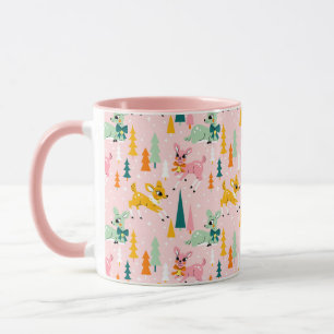 Mug Retro Reindeer Wonderland Motif de vacances