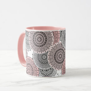 Mug Rétro, rétro motif, bleu et rose, élégant