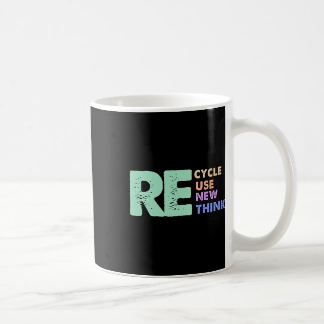 Mug Rétro Retro Remoe Mème Recycle Réutiliser Renouvel (Droite)
