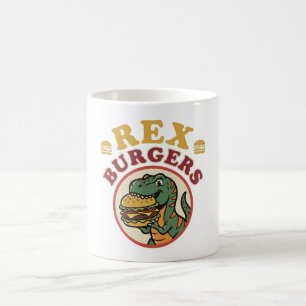 Mug Retro Rex Burgers T-Rex Mangeant Cheeseburger 70s