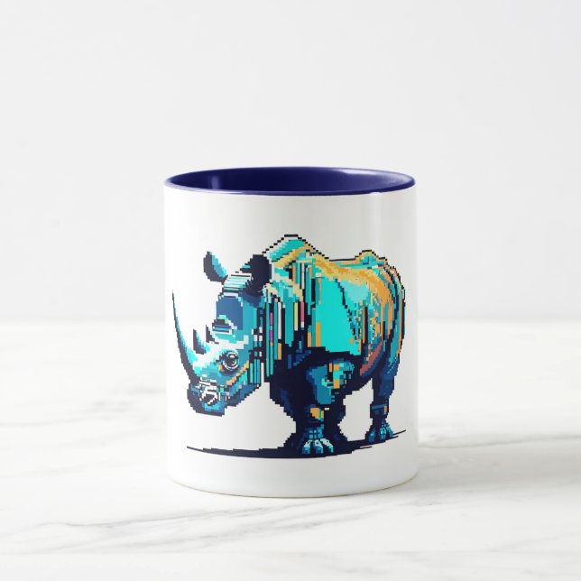 Mug Rétro Rhino Arène 8 Bits Pixel Art Geek (Centre)