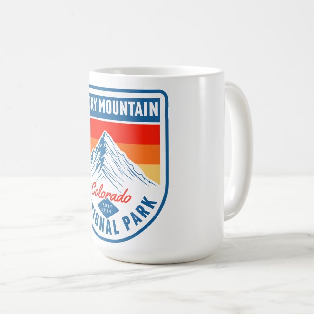 Mug Retro Rocky Mountain National Park Colorado hiking (Devant droit)
