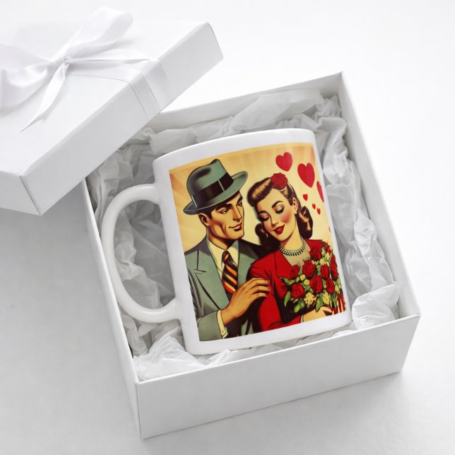 Mug Retro Romance Valentine (Créateur téléchargé)