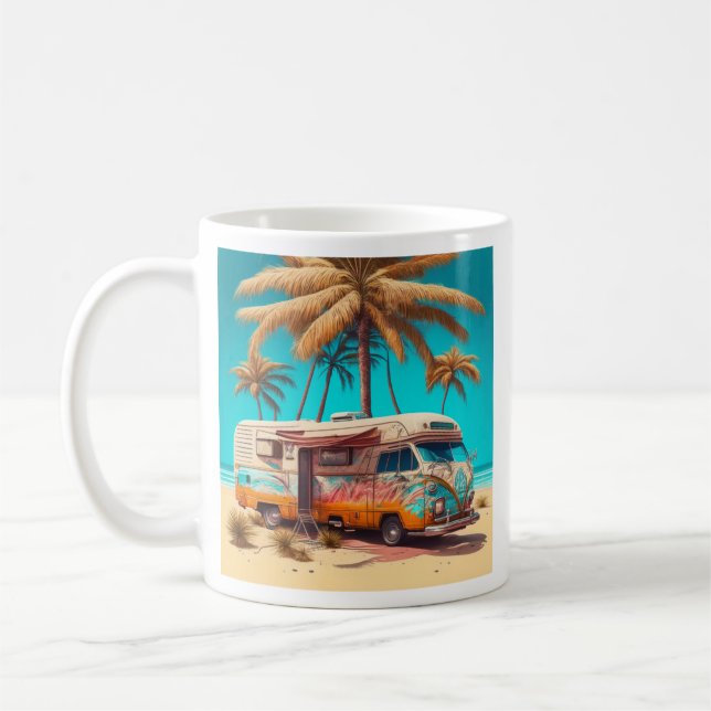 Mug Rétro RV et palmiers (Gauche)