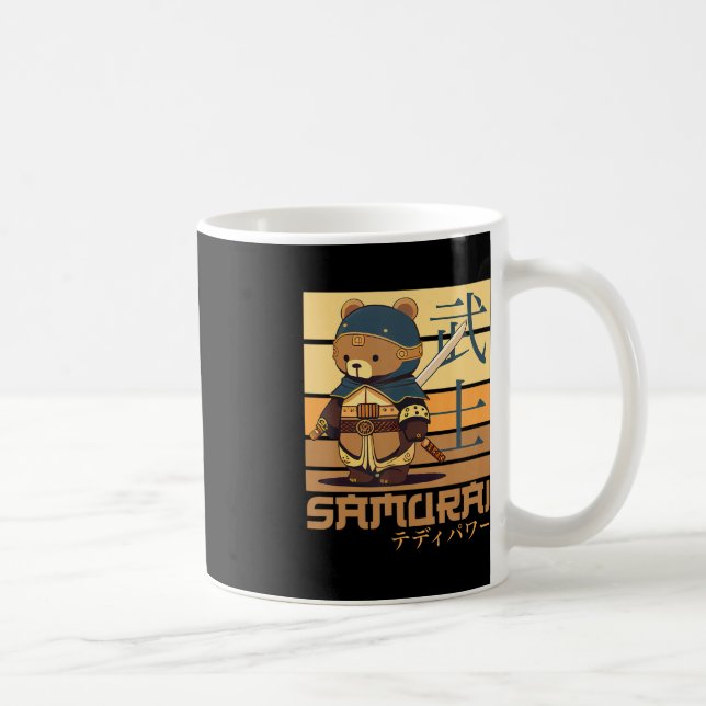 Mug Retro Samurai Teddy japonais Art parfait pour Anim (Droite)