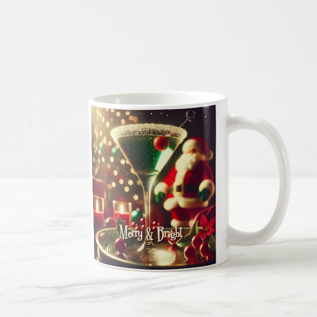 Mug Retro Santa Noël Martini Vert des années 50 (Droite)