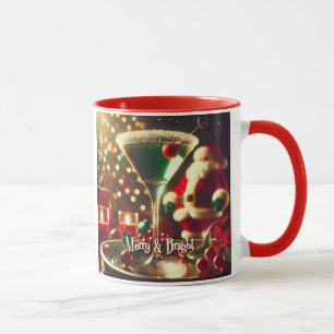 Mug Retro Santa Noël Martini verte des années 50