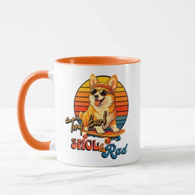 Mug Retro Skate Corgi – Tony Bark™ – Smol & Rad  (Gauche)