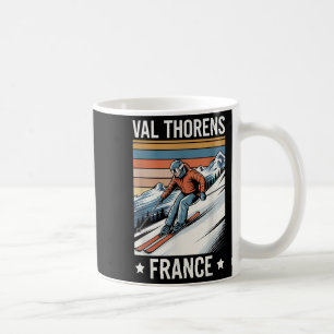 Mug Retro Skiing Val Thorens France, Station de ski fr
