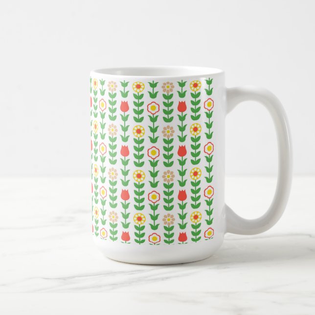 Mug Rétro suédois des fleurs populaires (Droite)