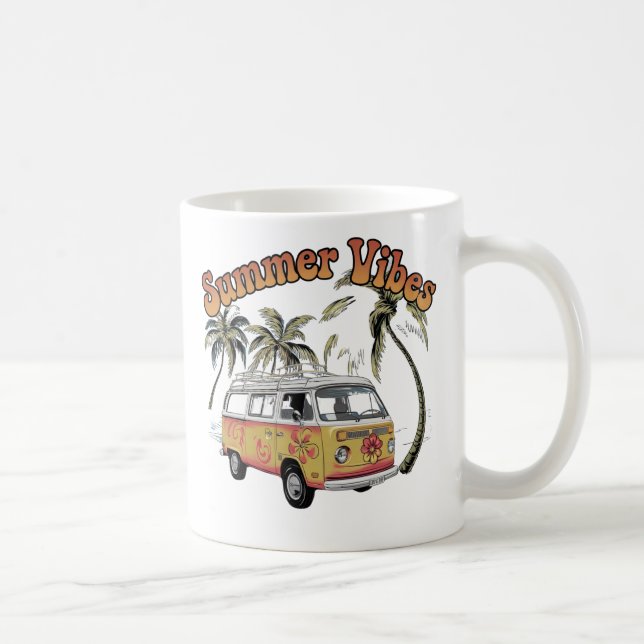 Mug "Retro Summer Vibes Van Design - Parfait pour la p (Droite)