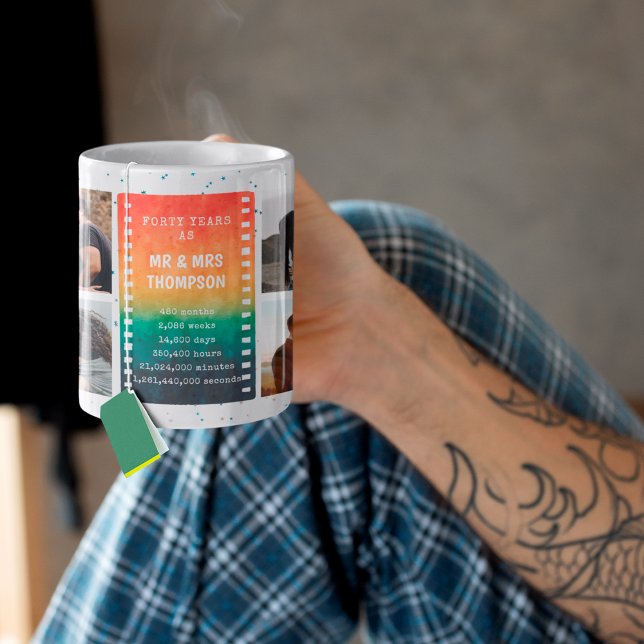 Mug Retro Sunset Photo Mr et Mme 40th Anniversary (Créateur téléchargé)