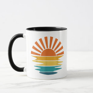 Mug Retro Sunset Rays Wavy Vintage Retro Sunshine Sun