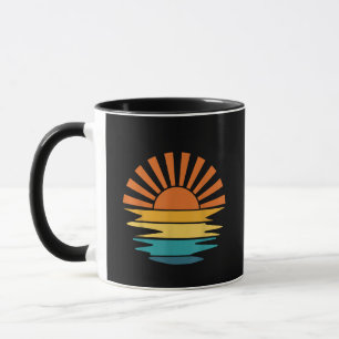 Mug Retro Sunset Rays Wavy Vintage Retro Sunshine Sun