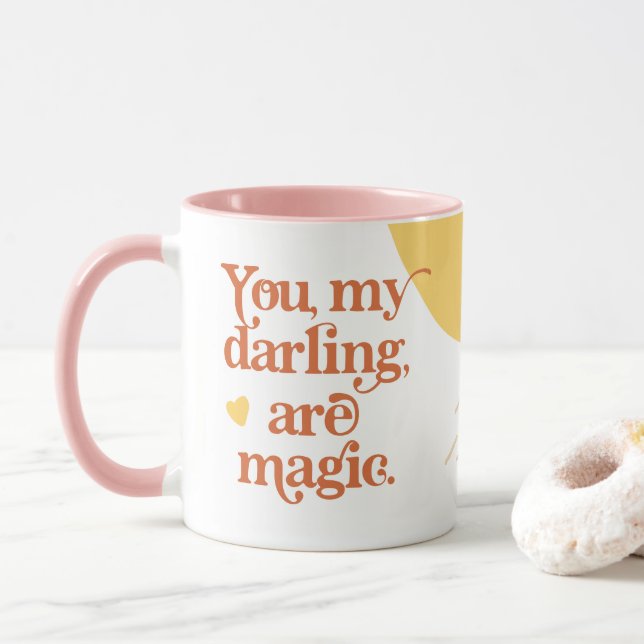 Mug Retro Super 70's Thème Vous Ma Chérie Sont Magique (Avec donut)