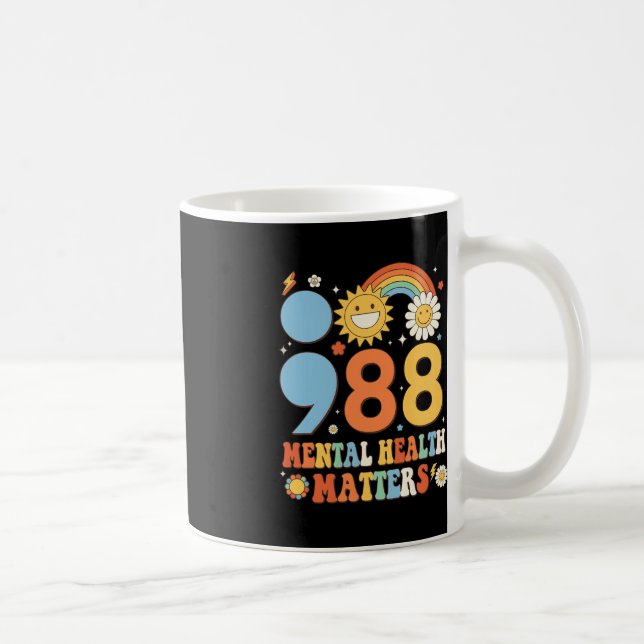 Mug Retro Super 988 Questions de santé mentale Suicide (Droite)