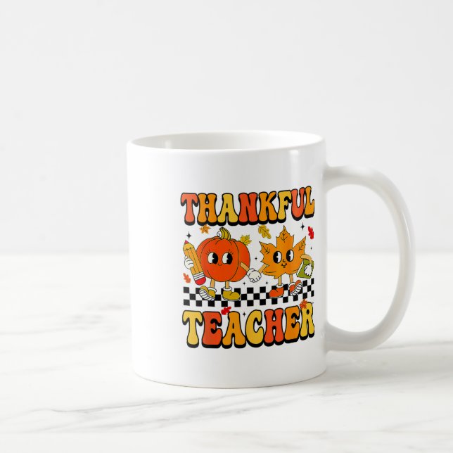 Mug Retro Thankful Enseignant Super Thanksgiving Fall  (Droite)