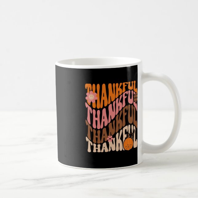 Mug Retro Thankful Love Fall Thanksgiving Super Pumpk (Droite)