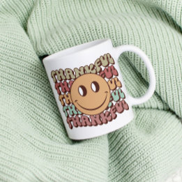 Mug Rétro Thanksgiving Emoji Mug, Automne Thanksgiving