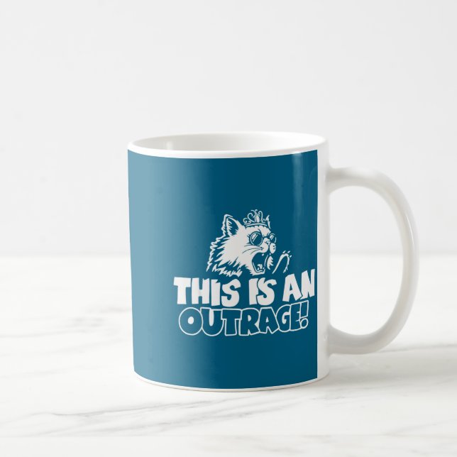 Mug Retro This Is An Outrage Quote Meme Cat Cute Funny (Droite)