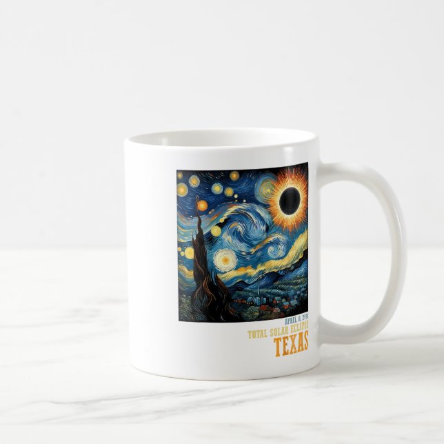 Mug Rétro Total Solaire Eclipse 2024 Texas Pour Hommes (Droite)